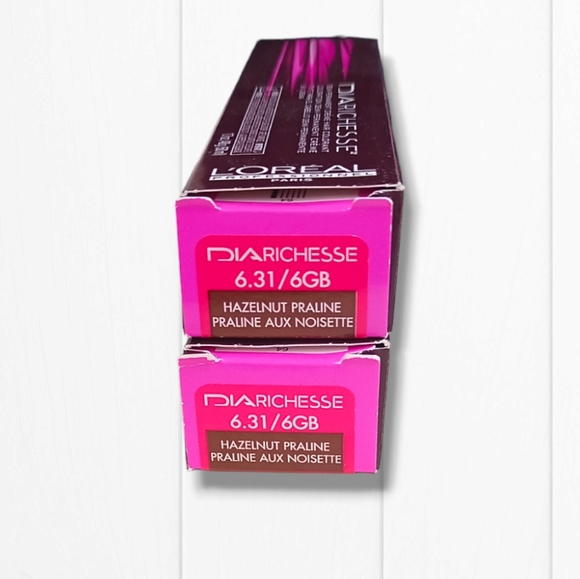 L'Oreal Professionnel DIARichesse 2 Tubes Ammonia-Free 6.31/6GB Hazelnut Praline - Picture 2 of 16